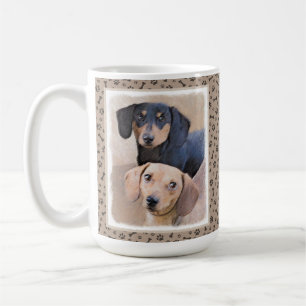 Taza De Café Pintura Dachshund (suave) - Arte Perro Original