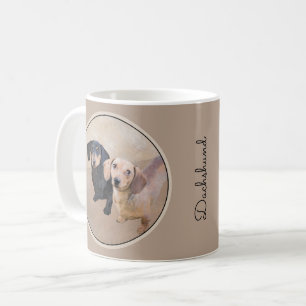 Taza De Café Pintura Dachshund (suave) - Arte Perro Original