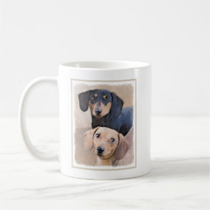 Taza De Café Pintura Dachshund (suave) - Arte Perro Original