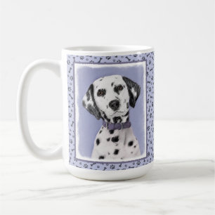 Taza De Café Pintura dálmata - Arte de perro original