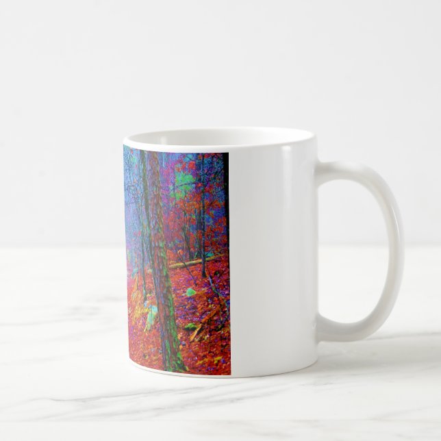 Taza De Café Pintura de aceite de bosque de luz negra (Derecha)