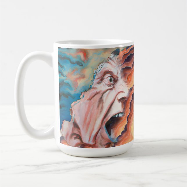 Taza De Café Pintura de aceite de ondas de pánico (Izquierda)