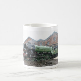 Taza De Café Pintura de aceite del tren de vapor de Escocia vol
