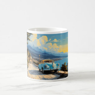 Taza De Café Pintura De Aceite Vintage Del Paisaje