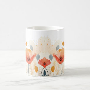 Taza De Café Pintura de adormidera roja