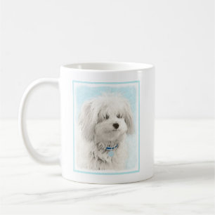 Taza De Café Pintura de algodón de tulear - Arte de perro origi
