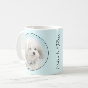 Taza De Café Pintura de algodón de tulear - Arte de perro origi