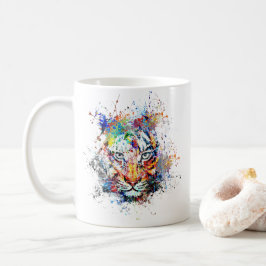 Taza De Café Pintura de arte abstracto de tigres