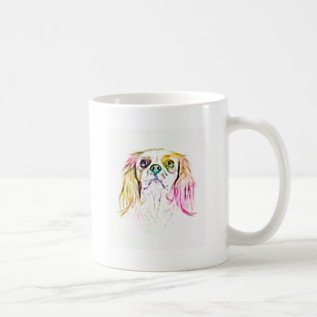 Taza De Café Pintura de arte canino Cavalier King Charles Spani (Derecha)