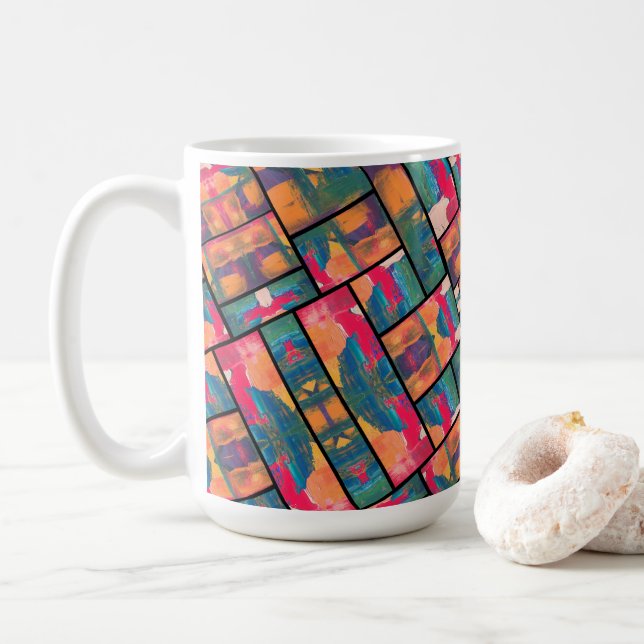 Taza De Café Pintura de arte moderno (Con donut)