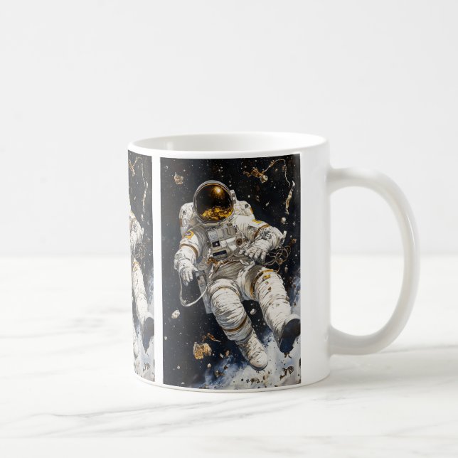 Taza De Café Pintura de astronauta (Derecha)
