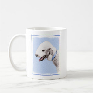 Taza De Café Pintura de Bedlington Terrier - Original Perro Art