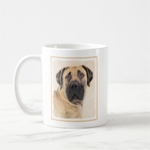 Taza De Café Pintura de Boerboel - Arte Perro Original Cuto