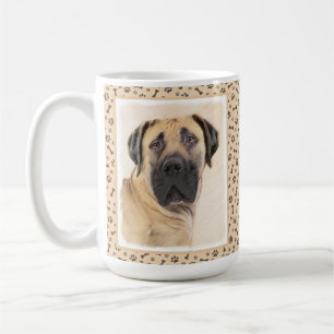 Taza De Café Pintura de Boerboel - Arte Perro Original Cuto
