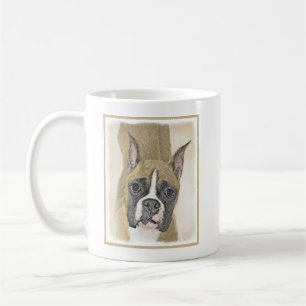 Taza De Café Pintura de Boxer - Arte de Perro Original.