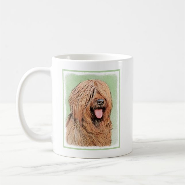 Taza De Café Pintura de Briard - Arte de Perro Original. (Izquierda)