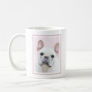 Taza De Café Pintura de Bulldog francés (crema/blanco) - Arte d