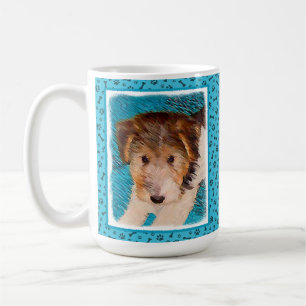 Taza De Café Pintura de cachorro de Wire Fox Terrier - Arte ori