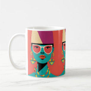 Taza De Café Pintura de Chica de cerámica pintada en cerámica