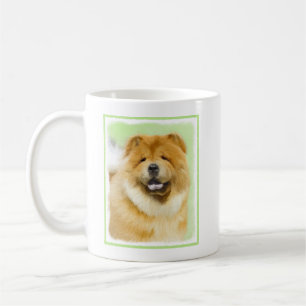 Taza De Café Pintura de Chow Chow - Arte Perro Original.