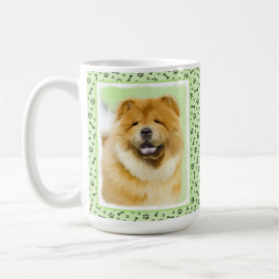 Taza De Café Pintura de Chow Chow - Arte Perro Original.