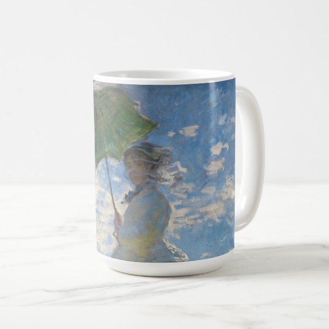 Taza De Café Pintura de Claude Monet de Lady con Parasol (Anverso derecho)