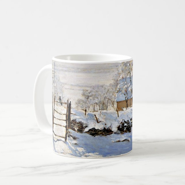 Taza De Café Pintura de Claude Monet, La Magpie (Anverso izquierdo)