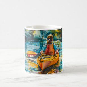 Taza De Café Pintura de color kayak