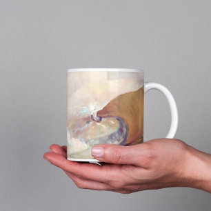 Taza De Café Pintura de conchas marinas de época, tonos neutros