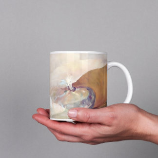 Taza De Café Pintura de conchas marinas de época, tonos neutros