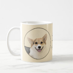 Taza De Café Pintura de Corgi galés Pembroke - Arte Perro Origi