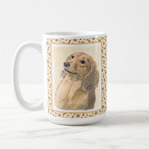 Taza De Café Pintura de Dachshund (de cabello largo) - Arte ori