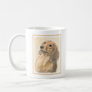 Taza De Café Pintura de Dachshund (de cabello largo) - Arte Per