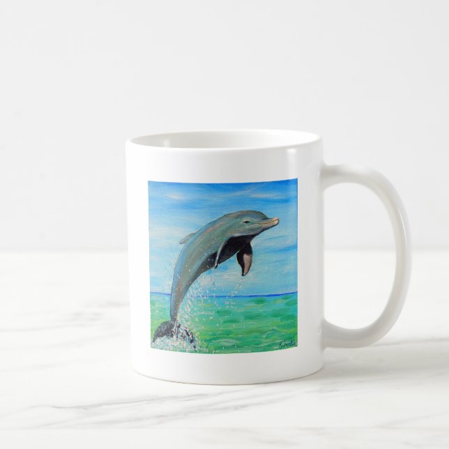 Taza De Café Pintura de delfines (Derecha)