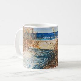 Taza De Café Pintura de dunas de arena en la playa