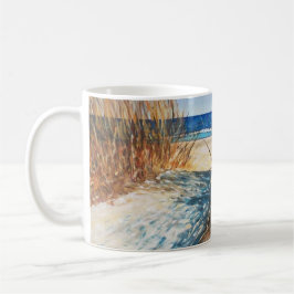 Taza De Café Pintura de dunas de arena en la playa