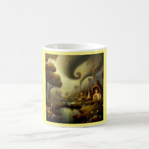 Taza De Café Pintura de fantasía 5 - Paisaje de aldea