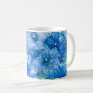 Taza De Café Pintura de flor silvestre azul gentiano