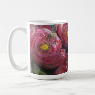 Taza De Café pintura de flores rosadas de exuberancia