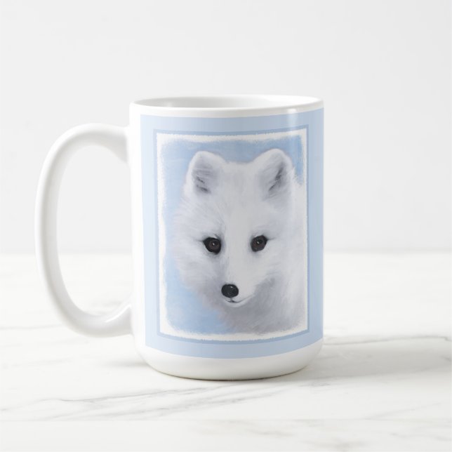 Taza De Café Pintura de Fox Ártica - Arte de Vida Silvestre Ori (Izquierda)