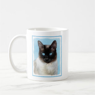 Taza De Café Pintura de gatos siamesa - Arte de gatos original 