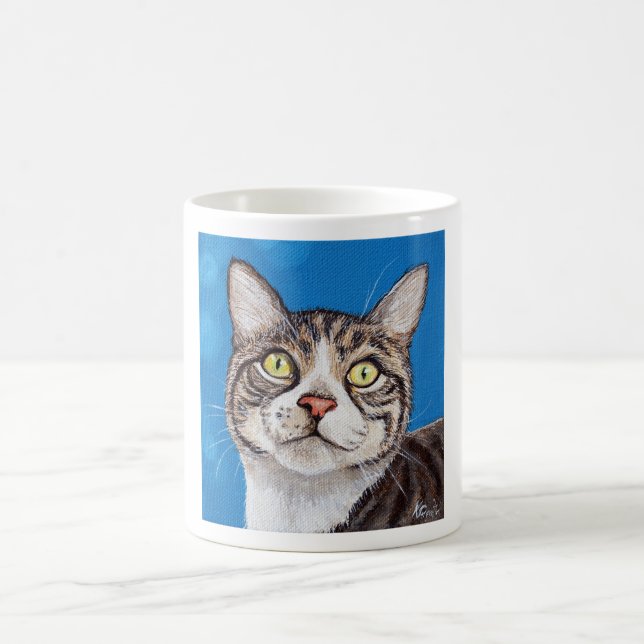 Taza De Café Pintura de gatos tabby (Centro)