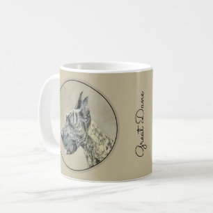 Taza De Café Pintura de gran dano (Brindle) - Arte original del