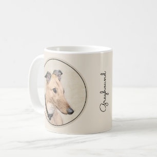Taza De Café Pintura de Greyhound - Arte de perros original muy