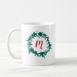 Taza De Café Pintura de guirnaldas de Monograma Berries Café Mu