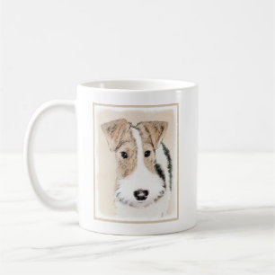 Taza De Café Pintura de hilo Fox Terrier - Arte de Perro Origin