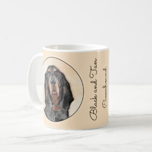 Taza De Café Pintura de hongos negros y morenos - Arte de perro