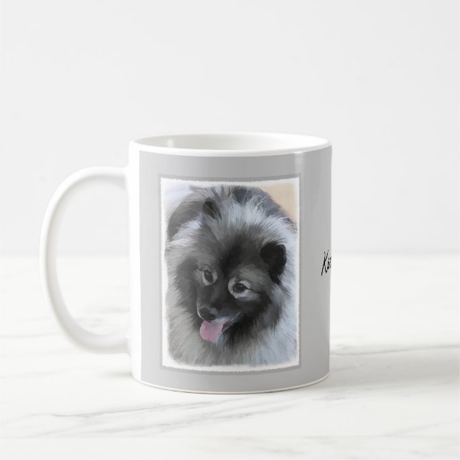 Taza De Café Pintura de Keeshond Bailey - Arte de perros origin (Izquierda)
