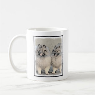 Taza De Café Pintura de Keeshond Brothers - Arte Perro Original