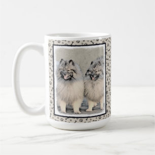 Taza De Café Pintura de Keeshond Brothers - Arte Perro Original